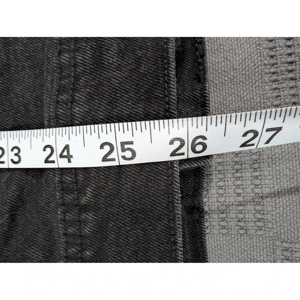 Pull&Bear Mens Washed Black Denim Trucker Jacket Large L Button Up Cotton